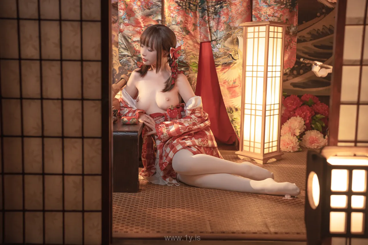 爆机少女喵小吉MiaoXiaoJi NO.064 Sweet Babe in Kimono(灼灼其华)